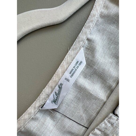 Woolrich Embroidered Peplum Tank Top Women S Cream Linen Blend Boho Hippie Chic - Picture 4 of 7